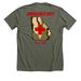 MCG Camouflage GA&nbsp;, a Heather Military Green Premium Unisex Tee (back-view)