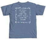 HERE AT THE ALTAR&nbsp;, a Blue Jean Comfort Colors Unisex Tee (back-view)