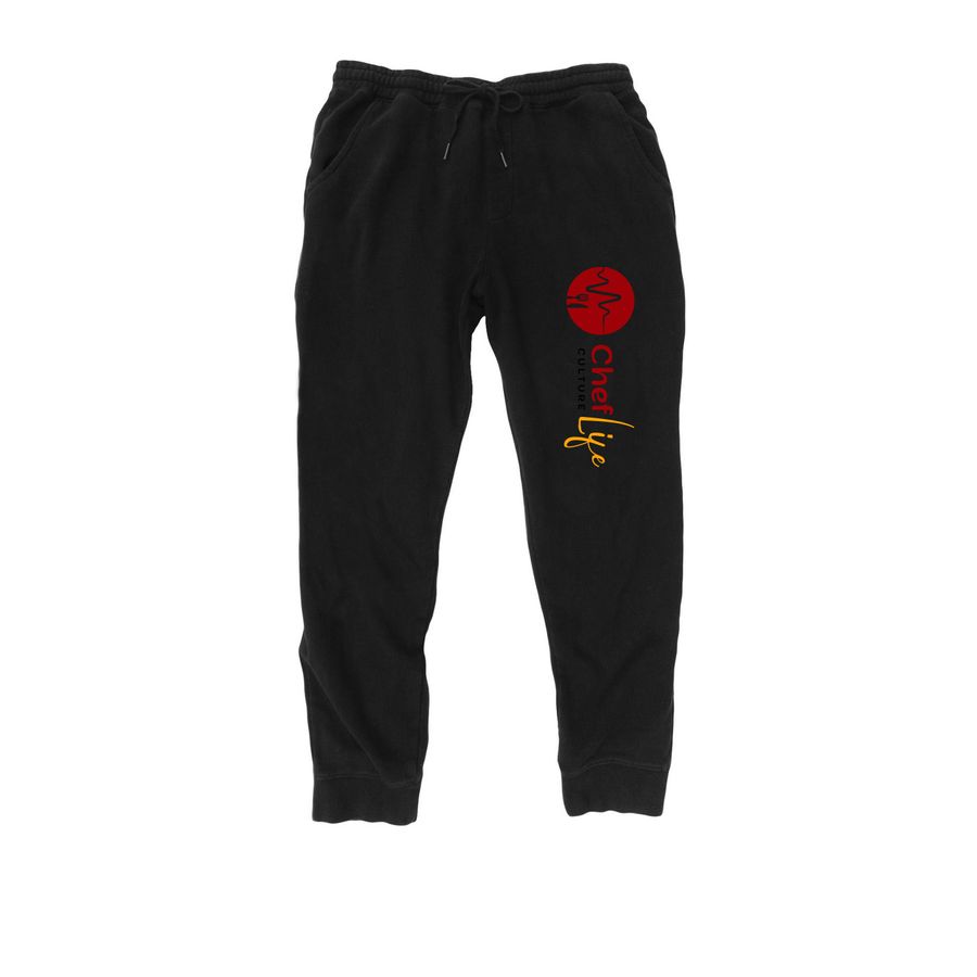 Chef life culture, a Black Midweight Fleece Joggers