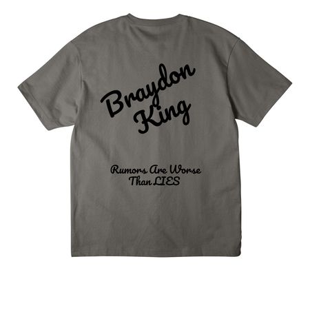 Crooked Stick Tee, a Asphalt Unisex Heavyweight Tee (back-view)