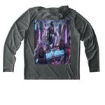 Tonits the Unprovoked Band Tees and Hoodies&nbsp;, a Dark Smoke Grey UV Performance Long Sleeve Hoodie (back-view)