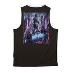 Tonits the Unprovoked Band Tees and Hoodies&nbsp;, a Black/ White Reversible Basketball Jersey (back-view)