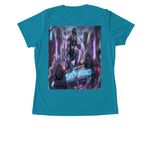 Tonits the Unprovoked Band Tees and Hoodies&nbsp;, a Atomic Blue Women's Performance Tee (back-view)