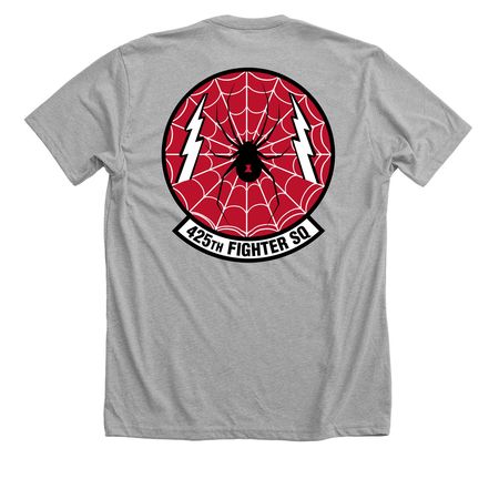 425th "Black Widows" Fighter SQ, a Athletic Heather Premium Unisex Tee (back-view)
