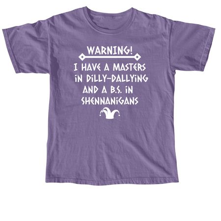 Higher Education Humor, a Grape Comfort Colors Unisex Tee