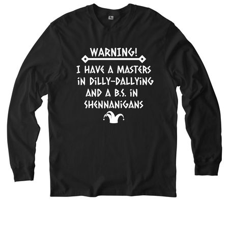 Higher Education Humor, a Deep Black Allmade Organic Cotton Long Sleeve Tee