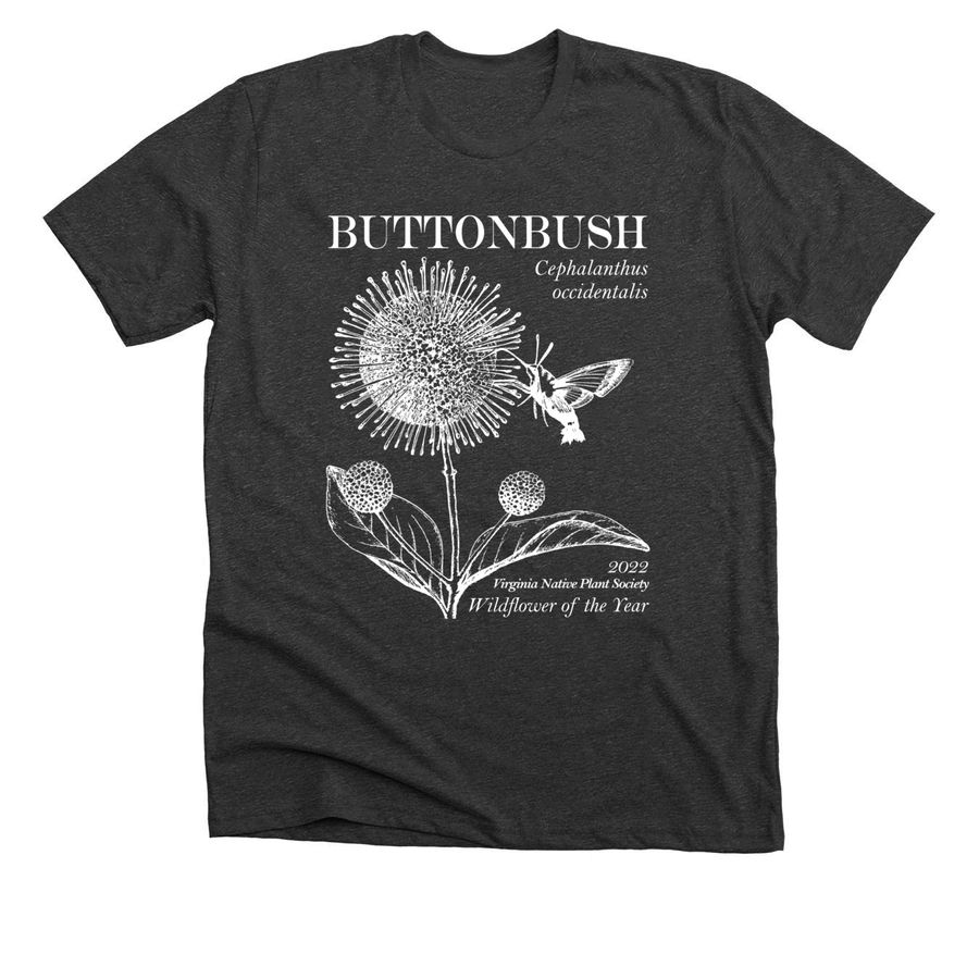 Buttonbush Apparel White Design, a Dark Grey Heather Premium Unisex Tee