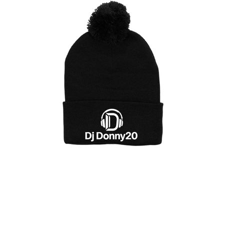 Dj Donny20 Beanies, a Black Printed Pom-Pom Beanie