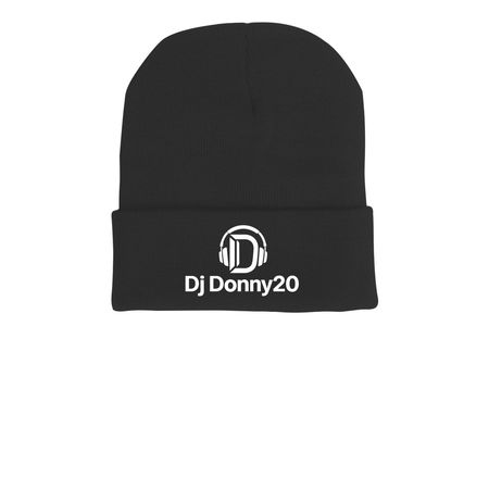 Dj Donny20 Beanies, a Black Printed Cuffed Beanie
