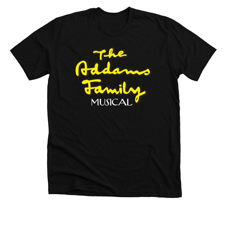 TW Addams Family Cast & Crew Shirt, a Solid Black Blend Premium Unisex Tee