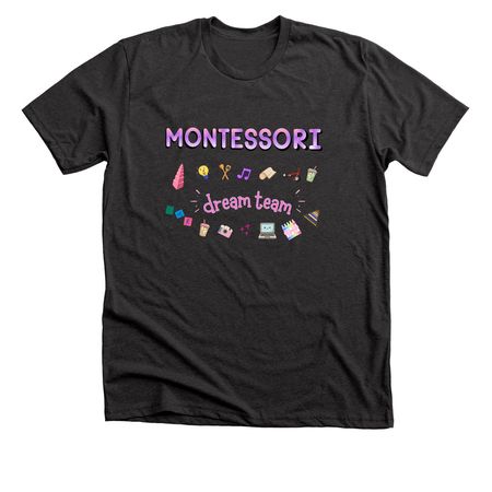 Montessori Team Tee, a Dark Grey Heather Premium Unisex Tee