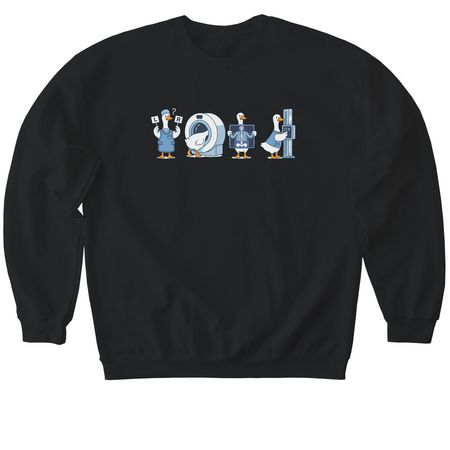 Radiology Duck, a Black Softstyle Crewneck Sweatshirt