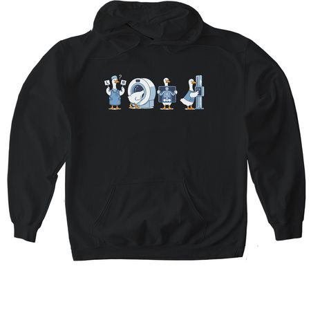 Radiology Duck, a Black Gildan Softstyle Pullover Hoodie