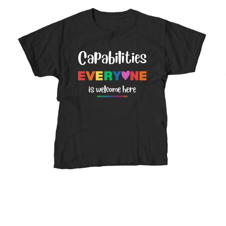 Capabilities- EVERYONE is Welcome, a Black Youth Unisex Tee