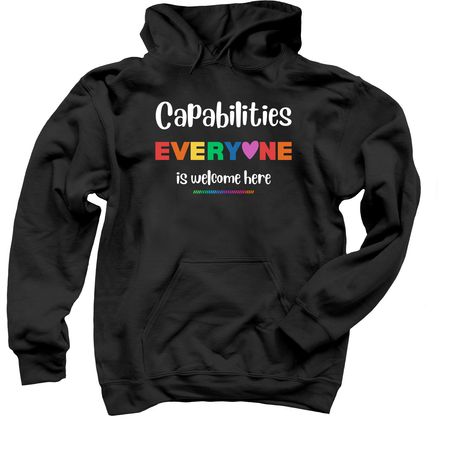 Capabilities- EVERYONE is Welcome, a Black Pullover Hoodie