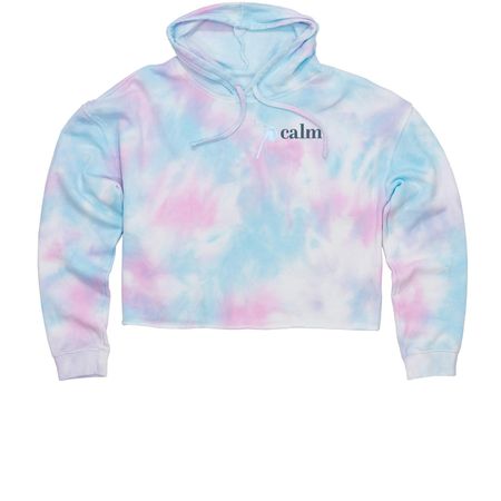 Tie-Dye/Calm Dahn, a Cotton Candy Women?s Tie Dye Cropped Hoodie