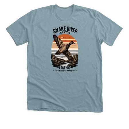 Duck hunting, a Heather Blue Lagoon Premium Unisex Tee