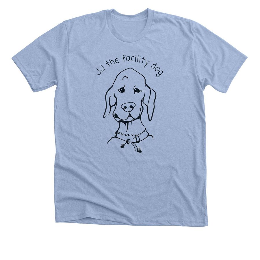 Le Bonheur Facility Dog, a Heather Baby Blue Premium Unisex Tee