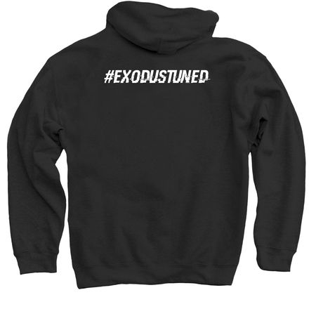 Exodus Performance Classic Sweatshirts, a Black Pullover Hoodie (back-view)