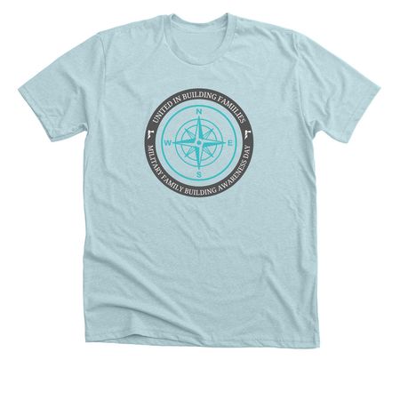 United in Building Families Alpha, a Heather Ice Blue Premium Unisex Tee