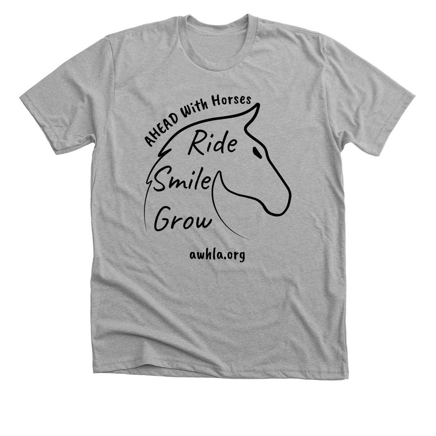 AHEAD With Horses Motto Tee, a Athletic Heather Premium Unisex Tee