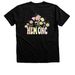 HemOnc Floral, a Black Heather Premium Unisex Tee (back-view)