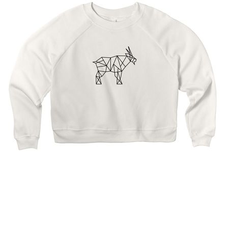Goat Logo Sweatshirt, a Vintage White Women's Premium Cropped Raglan Sweatshirt