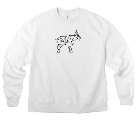 Goat Logo Sweatshirt, a White Premium Heavyweight Crewneck Sweatshirt