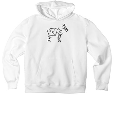 Goat Logo Sweatshirt, a White Premium Heavyweight Pullover Hoodie