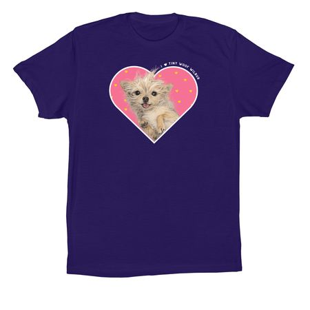 I Heart Tiny Woof Wilbur, a Team Navy Premium Cotton Tee