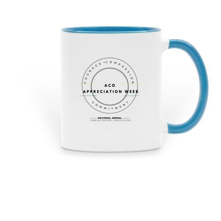 Celebrate ACO Appreciation Week, a Light Blue Two-Tone Ceramic Mug