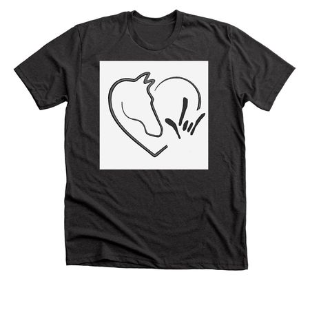 Horse ILY Heart Shirt, a Dark Grey Heather Premium Unisex Tee