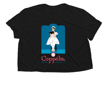North Star Ballet - Coppelia 2026, a Black Women?s Flowy Cropped Tee
