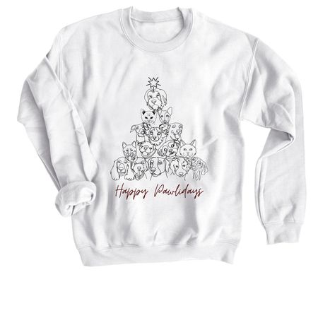 Furry & Bright, a White Crewneck Sweatshirt
