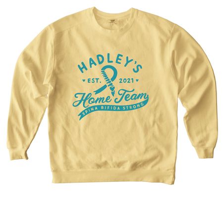 Hadley's Home Team, a Butter Comfort Colors Crewneck Sweatshirt