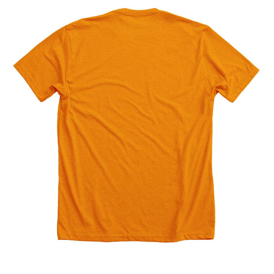 MamaBaby Haiti Sunshine T, a Heather Orange Premium Unisex Tee (back-view)