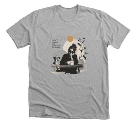 I run on coffee & sarcasm, a Athletic Heather Premium Unisex Tee