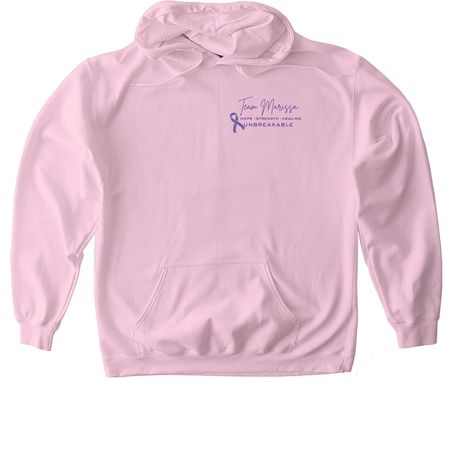 Unbreakable: Team Marissa, a Light Pink Gildan Softstyle Pullover Hoodie