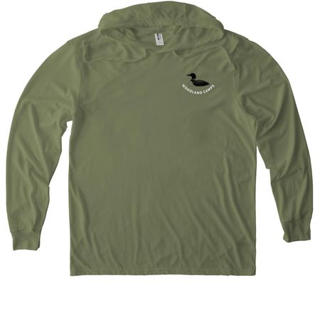 Green Hues Woodland Camps Loon and Thwing's, a Olive You Green Allmade Eco Triblend Hoodie Tee