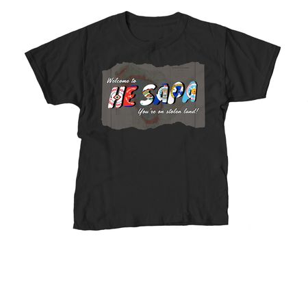 Welcome to He Sapa!, a Black Youth Unisex Tee