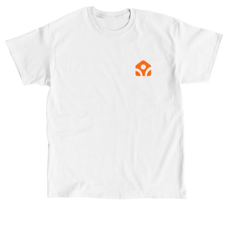 For Every Orphan - Orange Text, a White Classic Unisex Tee (back-view)