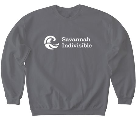 Savannah Indivisible (White Logo), a Charcoal Softstyle Crewneck Sweatshirt