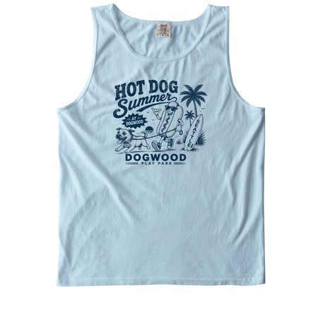 Hot Dog Summer, a Chambray Comfort Colors Tank Top
