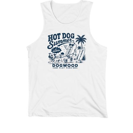 Hot Dog Summer, a White Premium Cotton Tank