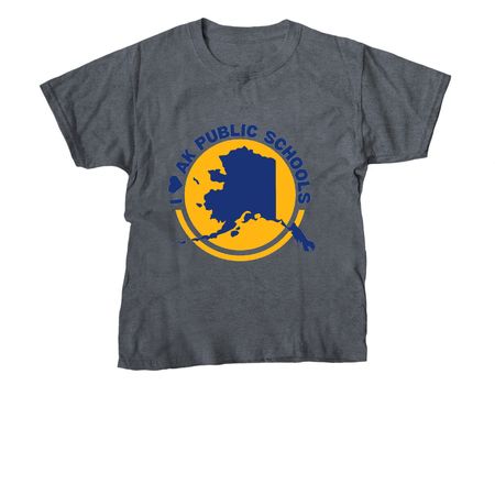 I <3 AK Public Schools, a Dark Heather Youth Unisex Tee