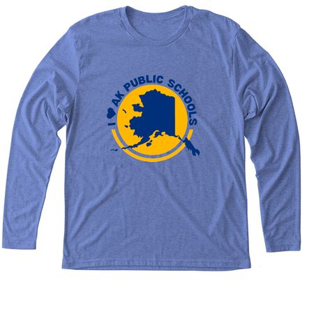 I <3 AK Public Schools, a Vintage Royal Triblend Long Sleeve Tee