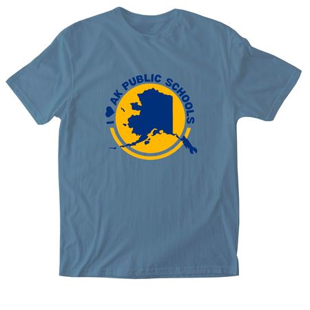 I <3 AK Public Schools, a Indigo Blue Softstyle Cotton Tee