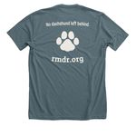 Three Little Doxies 2, a Heather Slate Premium Unisex Tee (back-view)