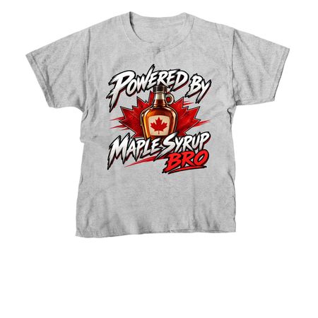 Maple Powered Bro Tee, a Sport Grey Youth Unisex Tee