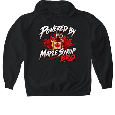 Maple Powered Bro Tee, a Black Gildan Softstyle Pullover Hoodie